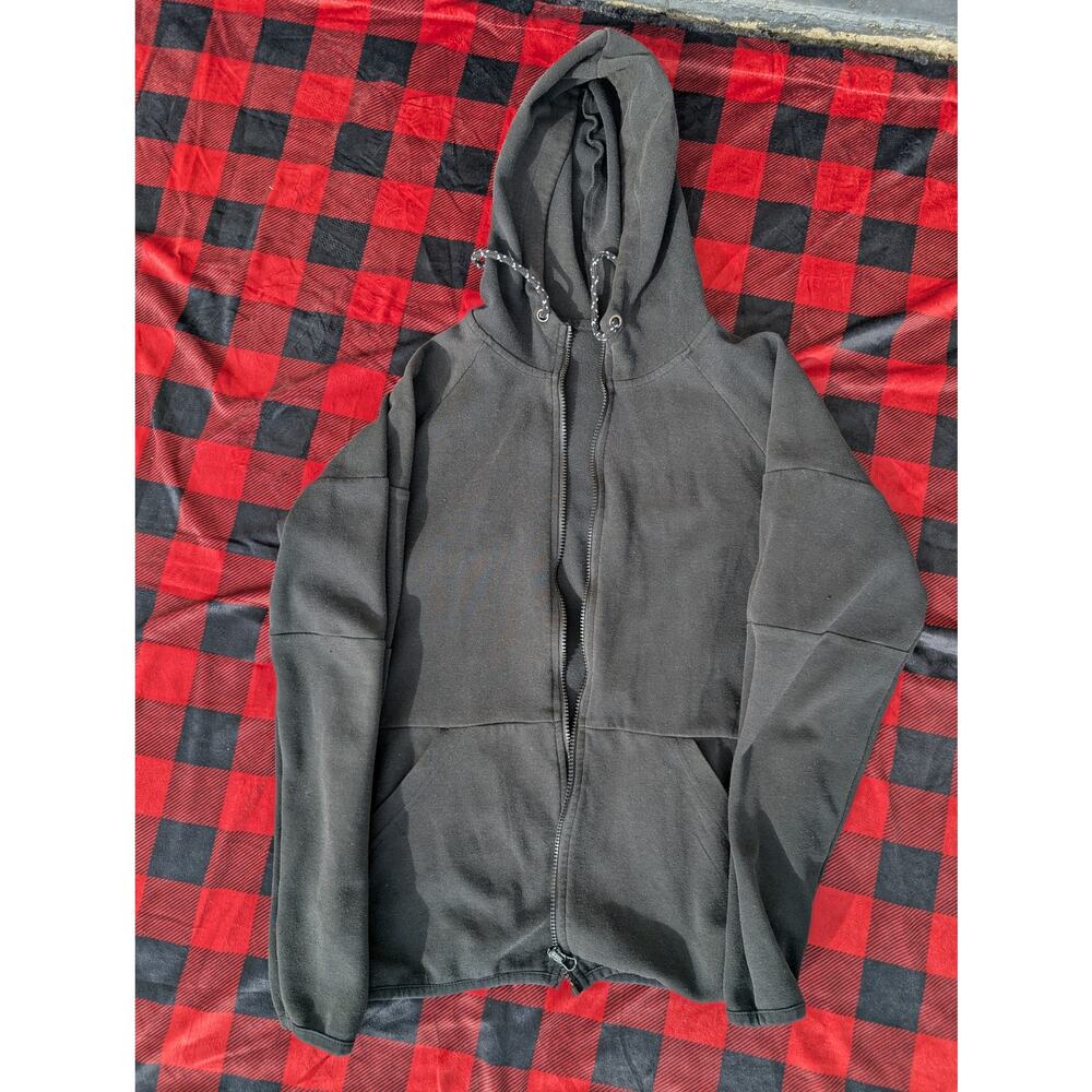 Athletic Full-Zip Hoodie with Thumbholes Black Performance Tech Jacket